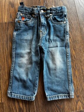 U.S. Polo Assn. Blue Faded Kids Denim Jeans with Red Logo Accent